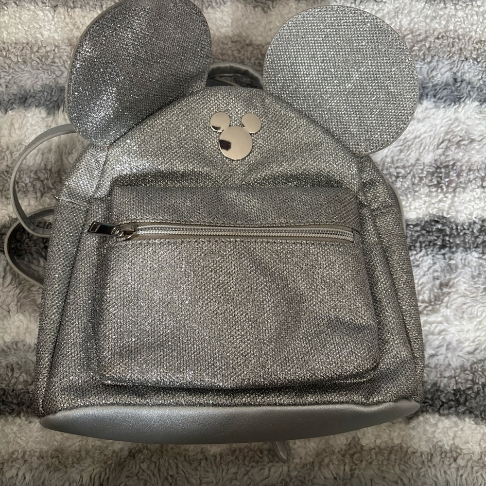 Disney Silver Glitter Backpack with Ears